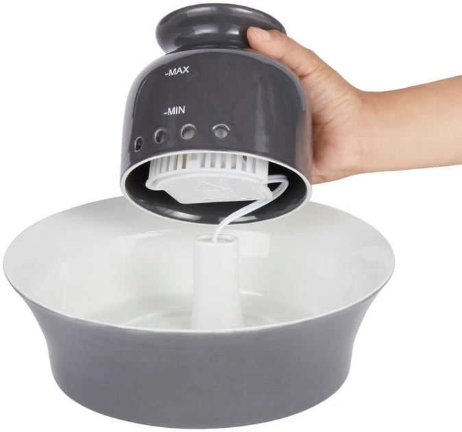 Frisco Ceramic Dog & Cat Fountain, Gray, 64-oz 6 Frisco Ceramic Dog & Cat Fountain, Gray, 64-oz - Image 4