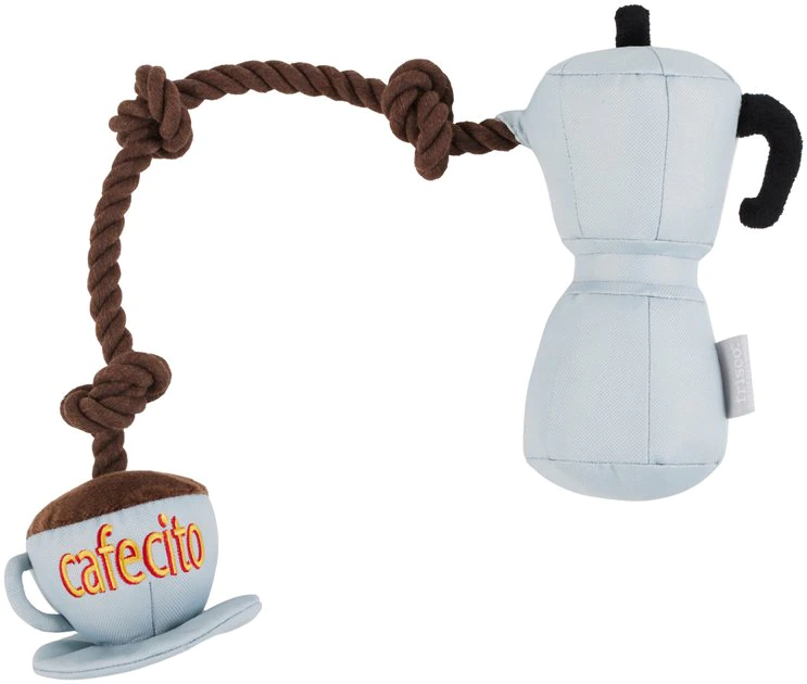 Frisco Brunch Coffee Pitcher Plush with Rope Squeaky Dog Toy 3 Frisco Brunch Coffee Pitcher Plush with Rope Squeaky Dog Toy