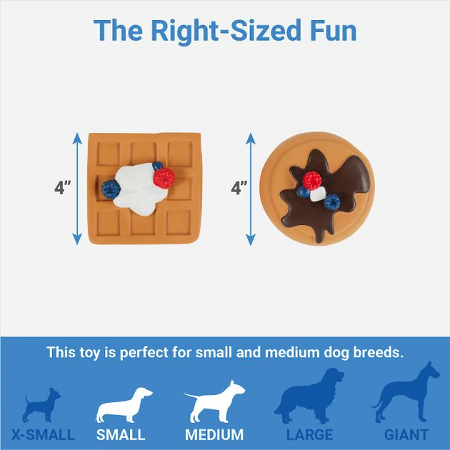 Frisco Brunch Pancake & Waffle Latex Squeaky Dog Toy, 2 count 4 Frisco Brunch Pancake & Waffle Latex Squeaky Dog Toy, 2 count - Image 2