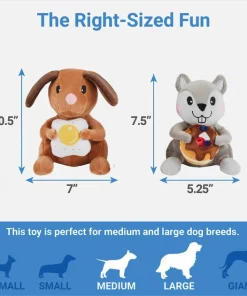 Frisco Brunch Dog & Squirrel Plush Squeaky Dog Toy, 2 count -Frisco Sales 2024 297280 PT1. SY630 V1643916383
