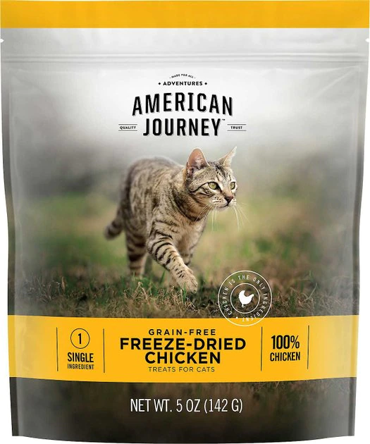 American Journey||Frisco American Journey 100% Chicken Freeze-Dried Grain-Free Cat Treats, 5-oz bag + Frisco Bird Teaser with Feathers Cat Toy, Blue 4 American Journey||Frisco American Journey 100% Chicken Freeze-Dried Grain-Free Cat Treats, 5-oz bag + Frisco Bird Teaser with Feathers Cat Toy, Blue - Image 2