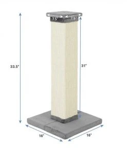 Frisco 33.5-in Sisal Cat Scratching Post, Gray + Frisco Sisal Mat, Medium -Frisco Sales 2024 297950 PT2. SY630 V1622740343