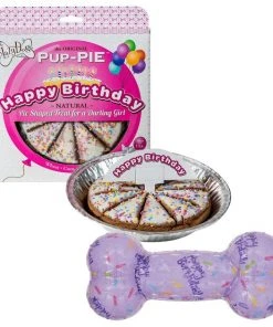 Frisco||The Lazy Dog Cookie Co. Frisco Birthday TPR Bone Dog Toy, Purple, Large + The Lazy Dog Cookie Co. Happy Birthday Pup-PIE Dog Treat, Girl