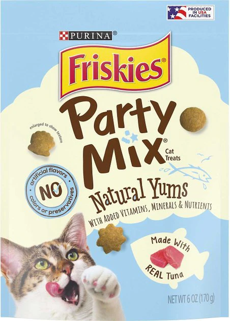 Friskies||Frisco Friskies Party Mix Natural Yums with Real Tuna Cat Treats, 6-oz bag + Frisco Melamine Dog & Cat Treat Jar with Bamboo Lid, 8 Cups 4 Friskies||Frisco Friskies Party Mix Natural Yums with Real Tuna Cat Treats, 6-oz bag + Frisco Melamine Dog & Cat Treat Jar with Bamboo Lid, 8 Cups - Image 2