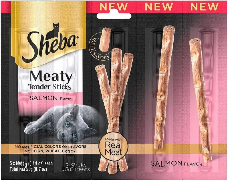 Sheba||Frisco Sheba Meaty Tender Sticks Salmon Flavored Cat Treats, 5 count + Frisco Plush, Teaser, Ball & Tunnel Variety Pack Cat Toy with Catnip, 25 count 4 Sheba||Frisco Sheba Meaty Tender Sticks Salmon Flavored Cat Treats, 5 count + Frisco Plush, Teaser, Ball & Tunnel Variety Pack Cat Toy with Catnip, 25 count - Image 2