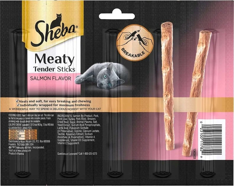 Sheba||Frisco Sheba Meaty Tender Sticks Salmon Flavored Cat Treats, 5 count + Frisco Plush, Teaser, Ball & Tunnel Variety Pack Cat Toy with Catnip, 25 count 5 Sheba||Frisco Sheba Meaty Tender Sticks Salmon Flavored Cat Treats, 5 count + Frisco Plush, Teaser, Ball & Tunnel Variety Pack Cat Toy with Catnip, 25 count - Image 3