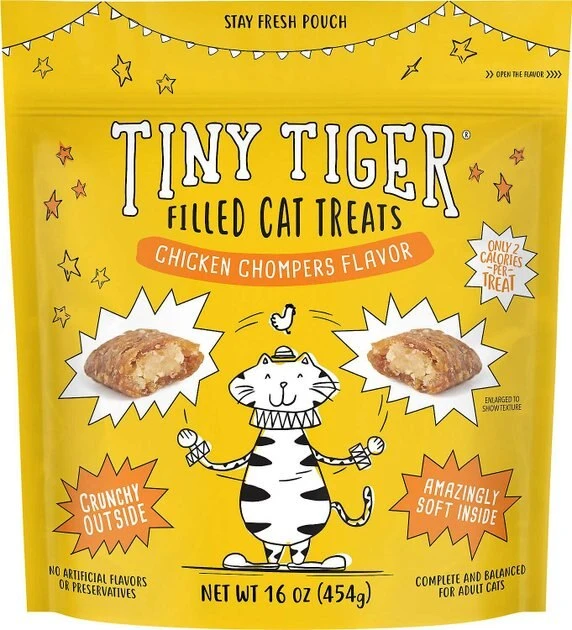 Tiny Tiger||Frisco Tiny Tiger Chicken Chompers Flavor Filled Cat Treats, 16-oz bag + Frisco Melamine Dog & Cat Treat Jar with Bamboo Lid, 8 Cups 4 Tiny Tiger||Frisco Tiny Tiger Chicken Chompers Flavor Filled Cat Treats, 16-oz bag + Frisco Melamine Dog & Cat Treat Jar with Bamboo Lid, 8 Cups - Image 2