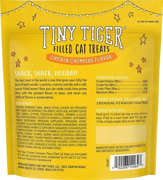 Tiny Tiger||Frisco Tiny Tiger Chicken Chompers Flavor Filled Cat Treats, 16-oz bag + Frisco Melamine Dog & Cat Treat Jar with Bamboo Lid, 8 Cups 5 Tiny Tiger||Frisco Tiny Tiger Chicken Chompers Flavor Filled Cat Treats, 16-oz bag + Frisco Melamine Dog & Cat Treat Jar with Bamboo Lid, 8 Cups - Image 3