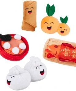 Frisco Food Plush Squeaky Dog Toy, 5 pack