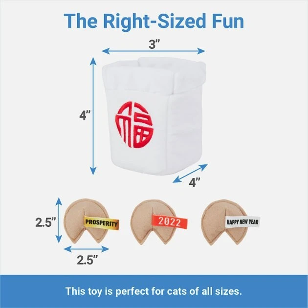 Frisco Fortune Cookie Plush Cat Toy with Catnip, 3 pack 4 Frisco Fortune Cookie Plush Cat Toy with Catnip, 3 pack - Image 2