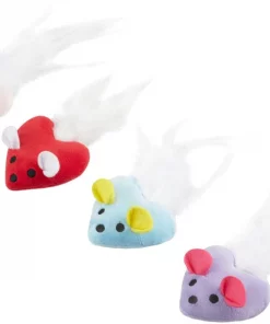 Frisco Heart Mice Plush Cat Toy with Catnip, Medium, 4 count