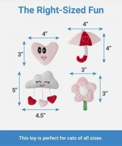 Frisco It's Raining Love Plush Cat Toy with Catnip, 4 count -Frisco Sales 2024 298968 PT1. SY630 V1640284886