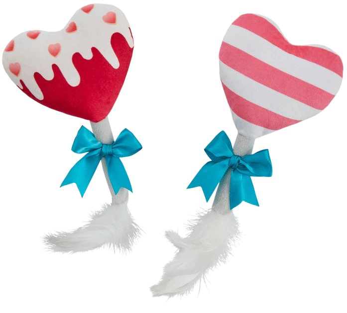 Frisco Heart Lollipops Plush Cat Toy with Catnip, 2 count 3 Frisco Heart Lollipops Plush Cat Toy with Catnip, 2 count