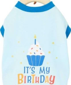 Frisco Birthday Cake Hat, Medium/Large + Dog & Cat T-Shirt, Blue -Frisco Sales 2024 302376 PT6. SY630 V1623034665