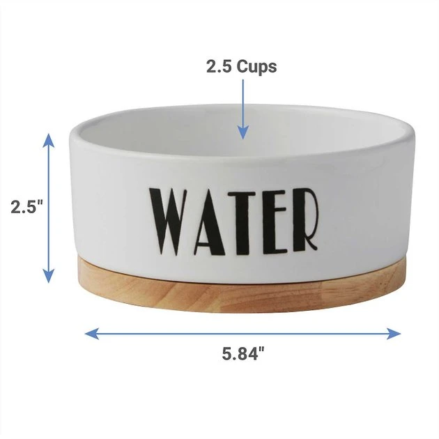 Frisco Ceramic Bowl with Wood Base, 2.5 Cups + Treat Jar, 4 Cups 5 Frisco Ceramic Bowl with Wood Base, 2.5 Cups + Treat Jar, 4 Cups - Image 3