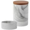 Frisco Marble Design Non-skid Ceramic Dog Bowl + Treat Jar with Wood Lid, 3.75 Cups