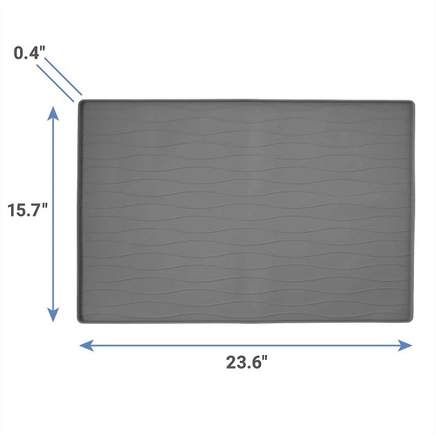 Frisco Silicone Food Mat, Gray, Large + Bones Non-skid Ceramic Dog Bowl 5 Frisco Silicone Food Mat, Gray, Large + Bones Non-skid Ceramic Dog Bowl - Image 3