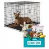 Frisco||Goody Box Frisco Fold & Carry Double Door Collapsible Wire Crate + Goody Box Puppy Toys, Treats & Potty Training