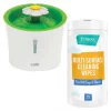 Catit||Frisco Catit Flower Plastic Fountain, 100-oz + Frisco Pet Toy & Bowl Cleaning Wipes