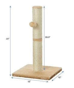 Frisco 21-in Sisal Scratching Post with Toy, Cream + Felt Removable Hood Cave Cat & Dog Covered Bed, Brown -Frisco Sales 2024 303320 PT2. SY630 V1623040368