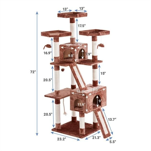 Frisco 52-in + 72-in Faux Fur Tree & Condo 5 Frisco 52-in + 72-in Faux Fur Tree & Condo - Image 3
