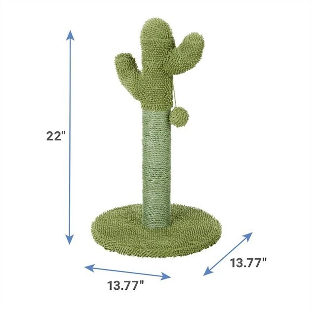 Frisco Cactus Cat Scratching Post, 22-in + Plush Squeaking Burrito Dog Toy 5 Frisco Cactus Cat Scratching Post, 22-in + Plush Squeaking Burrito Dog Toy - Image 3