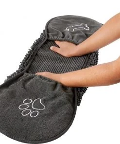 Frisco Microfiber Chenille Shammy Towel + Paw Print Mat, Gray, Large -Frisco Sales 2024 303468 PT3. SY630 V1623046351