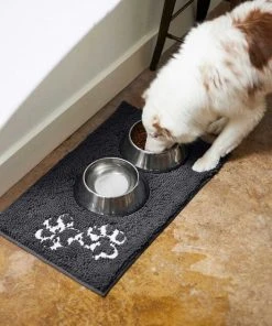 Frisco Microfiber Chenille Shammy Towel + Paw Print Mat, Gray, Large -Frisco Sales 2024 303468 PT8. SY630 V1623091063