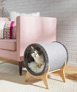 Frisco Modern Round + Tunnel Elevated Cat Bed -Frisco Sales 2024 303470 PT7. SY630 V1623061662