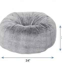 Frisco Plush Pouf Pillow Bed, Large + Marble Print Stainless Steel Double Elevated Dog Bowl, 3 Cups, Gold Stand -Frisco Sales 2024 303534 PT2. SY630 V1625177268