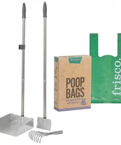 Frisco Rake & Spade Set with Dustpan, Large + Handle Dog Poop Bag, Scented, 120 count