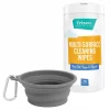 Frisco Silicone Collapsible Travel Bowl with Carabiner, Gray, 1.5 Cups + Pet Toy & Bowl Cleaning Wipes -Frisco Sales 2024 303616 MAIN. SY630 V1623060759
