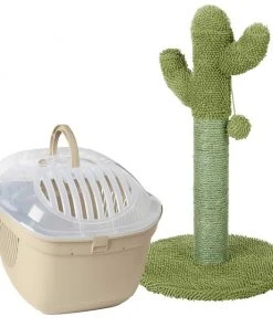 Frisco Top Loading Kennel + Cactus Cat Scratching Post, 22-in