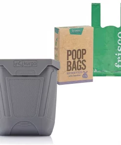 Kurgo||Frisco Kurgo Dog Poop Bag Tailgate Dumpster + Frisco Handle Dog Poop Bag, Scented, 120 count