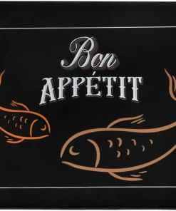 Frisco Silicone Fish Print Dog & Cat Food Mat, Black