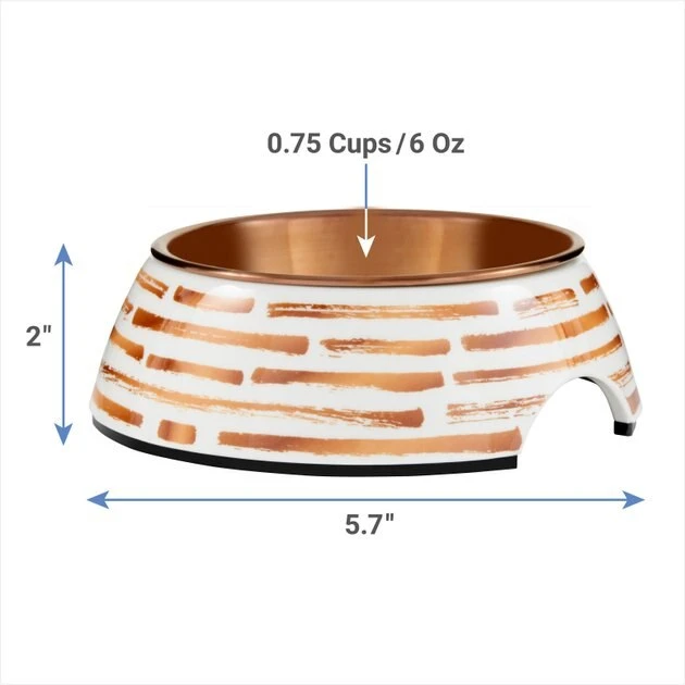 Frisco Copper Print Design Stainless Steel Dog & Cat Bowl 4 Frisco Copper Print Design Stainless Steel Dog & Cat Bowl - Image 2