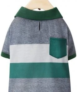 Frisco Green Striped Polo Dog & Cat Shirt -Frisco Sales 2024 315091 PT4. SY630 V1646437905