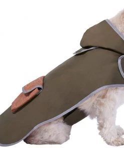 Frisco Olive Reversible Packable Dog Raincoat