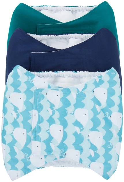 Frisco Washable Male Wrap, Whales, 3pk 3 Frisco Washable Male Wrap, Whales, 3pk
