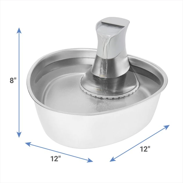 Frisco Stainless Steel Triangle Dog & Cat Fountain, 1 Gallon 4 Frisco Stainless Steel Triangle Dog & Cat Fountain, 1 Gallon - Image 2