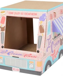 Frisco Ice Cream Truck Cardboard Cat House, 2-Story