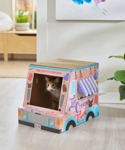 Frisco Ice Cream Truck Cardboard Cat House, 2-Story -Frisco Sales 2024 317729 PT3. SY630 V1642099451