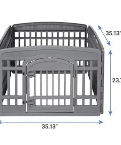 Frisco 4-Panel Plastic Exercise Playpen, Gray + Dog Training & Potty Pads, 22 x 23-in, 150 count, Unscented -Frisco Sales 2024 318958 PT2. SY630 V1630363890