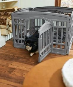 Frisco 4-Panel Plastic Exercise Playpen, Gray + Dog Training & Potty Pads, 22 x 23-in, 150 count, Unscented -Frisco Sales 2024 318958 PT4. SY630 V1630365068