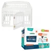 Frisco 4-Panel Plastic Exercise Playpen, White + Dog Training & Potty Pads, 22 x 23-in, 150 count, Unscented