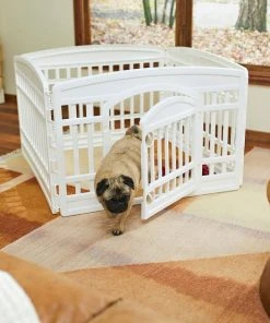 Frisco 4-Panel Plastic Exercise Playpen, White + Dog Training & Potty Pads, 22 x 23-in, 150 count, Unscented -Frisco Sales 2024 318960 PT4. SY630 V1630363878