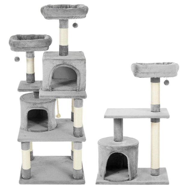 Frisco 61-in Faux Fur Tree & Condo, Gray + 38-in Cat Tree & Condo, Top Perch & Toy, Gray 3 Frisco 61-in Faux Fur Tree & Condo, Gray + 38-in Cat Tree & Condo, Top Perch & Toy, Gray