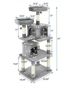 Frisco 61-in Faux Fur Tree & Condo, Gray + 38-in Cat Tree & Condo, Top Perch & Toy, Gray 13 Frisco 61-in Faux Fur Tree & Condo, Gray + 38-in Cat Tree & Condo, Top Perch & Toy, Gray -Frisco Sales 2024 318964 PT2. SY630 V1630367789