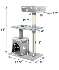 Frisco 61-in Faux Fur Tree & Condo, Gray + 38-in Cat Tree & Condo, Top Perch & Toy, Gray 17 Frisco 61-in Faux Fur Tree & Condo, Gray + 38-in Cat Tree & Condo, Top Perch & Toy, Gray -Frisco Sales 2024 318964 PT6. SY630 V1630359370