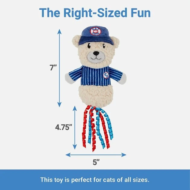 Frisco||Pets First Frisco Baseball Bear Plush and Crinkle Kicker Toy + Pets First Chicago Cubs Baseball Cat Scratcher Toy with Catnip 5 Frisco||Pets First Frisco Baseball Bear Plush and Crinkle Kicker Toy + Pets First Chicago Cubs Baseball Cat Scratcher Toy with Catnip - Image 3